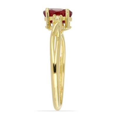 BUY NATURAL GLASS FILLED RUBY GEMSTONE CLASSIC RING IN STERLING SILVER